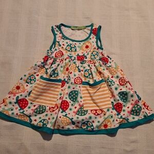 Millie Loves Lily girls size 2 turtle print dress, has 2 front pockets